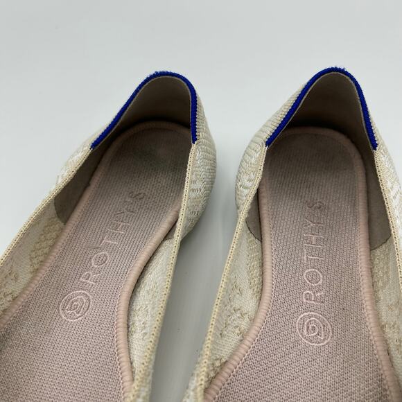 Rothy’s The Point Flats Lily Ivory Beige Knit Women’s Size 10.5 Sustainable - Picture 9 of 16